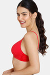 Zivame Padded Non Wired 3/4Th Coverage T-Shirt Bra - Chinese Red — thumbnail 5